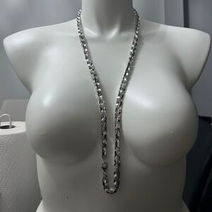 AEO American Eagle Outfitters Silver Tone Disc Beaded Necklace #G57